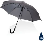 23" Impact AWARE RPET 190T standardi auto-open sateenvarjo, antrasiitti liikelahja logopainatuksella
